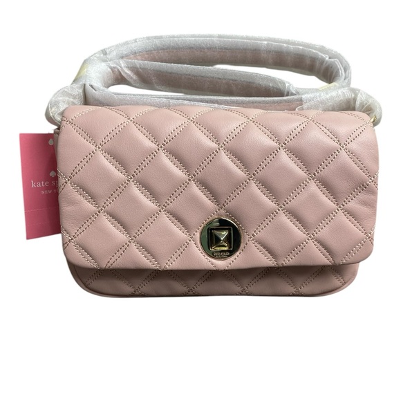 Kate Spade NWT Natalia Quilted Smooth Leather Turnlock Crossbody Rose Sm… - Picture 15 of 16